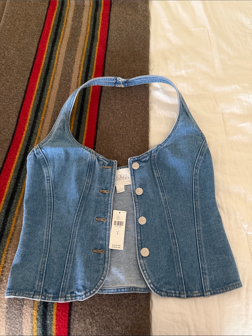 NWT Anthropologie Mare Mare Denim Halter SM